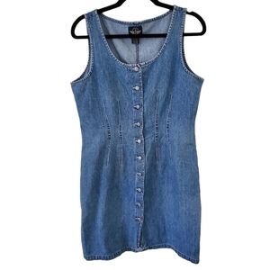 Denim Sleeveless Button-Down Dress